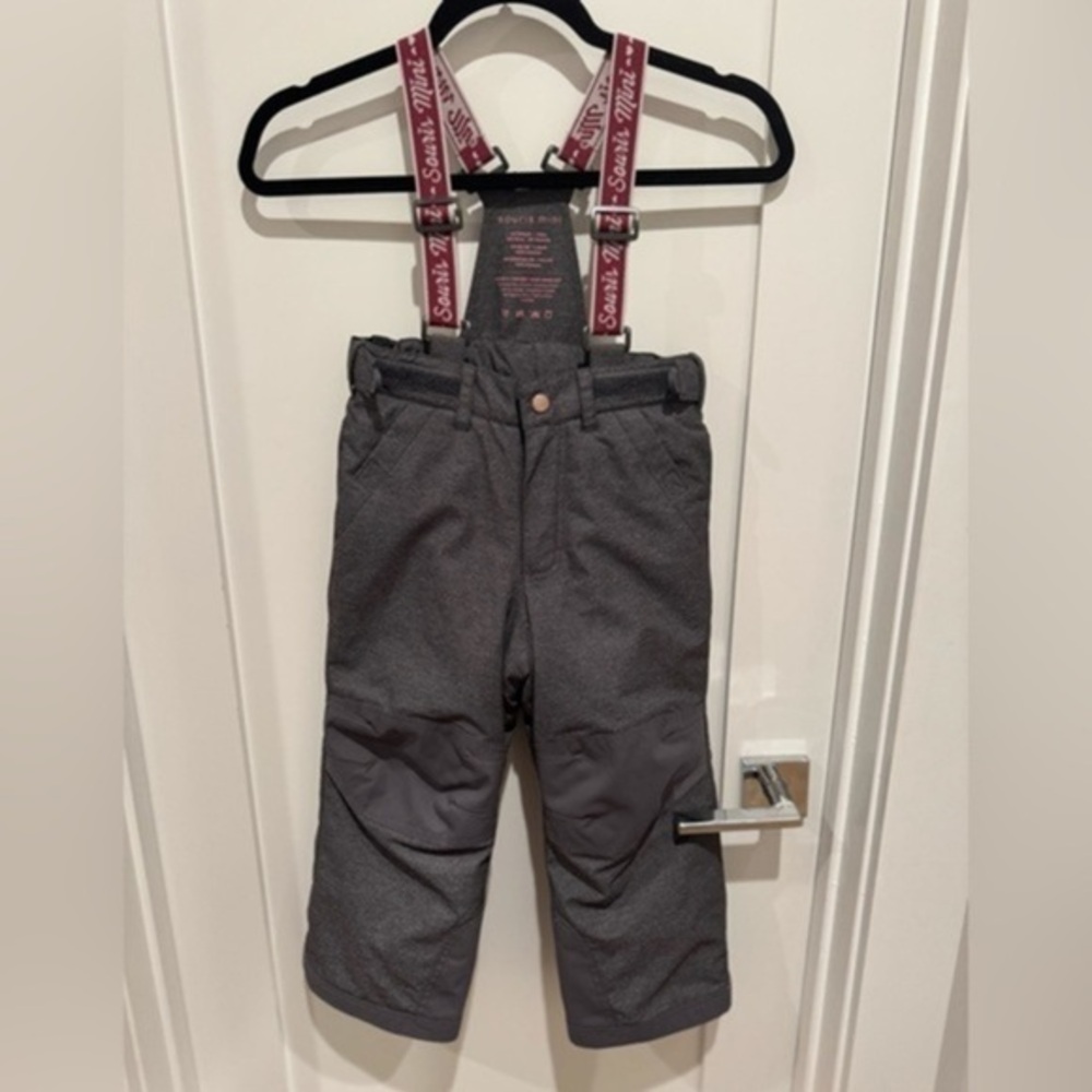 Souris Mini snowsuit gray and pink size 4 kids skiing snowboarding